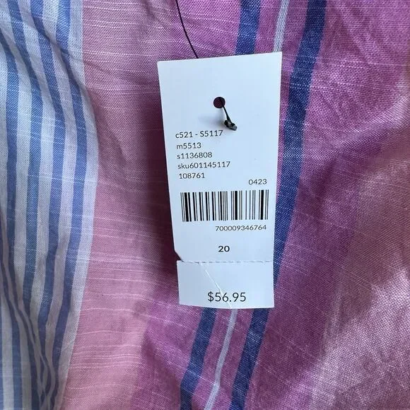 Lane Bryant Crop Drawstring Tank Rebecca Stripe Multicolor Size 20 (XXL) Plus - Picture 4 of 13